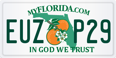 FL license plate EUZP29