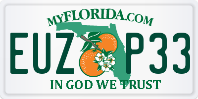 FL license plate EUZP33