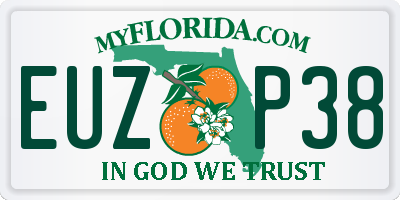 FL license plate EUZP38