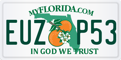 FL license plate EUZP53