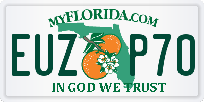 FL license plate EUZP70