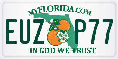 FL license plate EUZP77