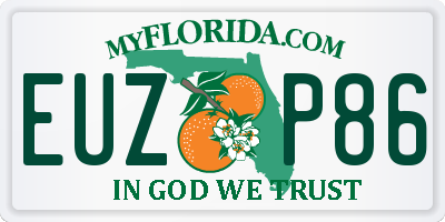 FL license plate EUZP86