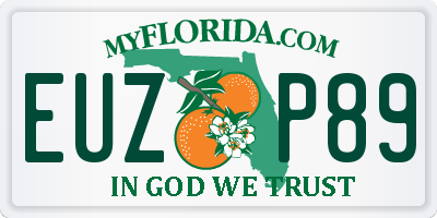 FL license plate EUZP89