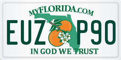 FL license plate EUZP90