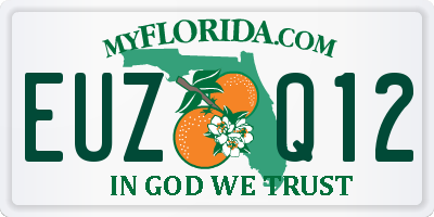 FL license plate EUZQ12