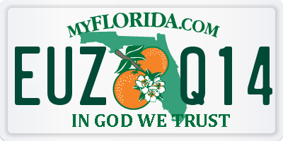 FL license plate EUZQ14