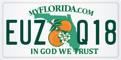FL license plate EUZQ18