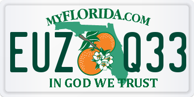 FL license plate EUZQ33