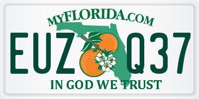 FL license plate EUZQ37