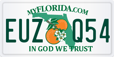 FL license plate EUZQ54