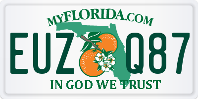 FL license plate EUZQ87