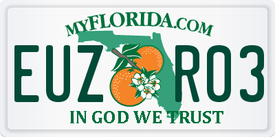 FL license plate EUZR03