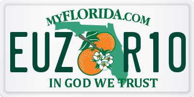 FL license plate EUZR10