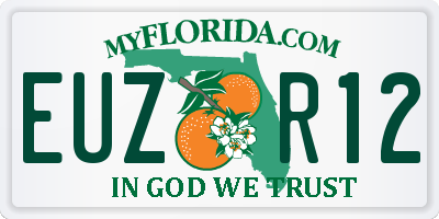 FL license plate EUZR12