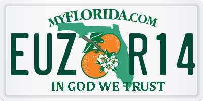 FL license plate EUZR14