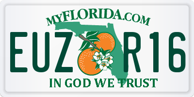 FL license plate EUZR16