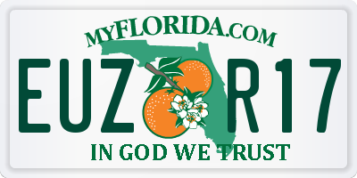 FL license plate EUZR17