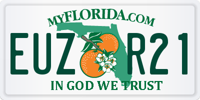 FL license plate EUZR21