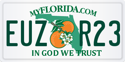 FL license plate EUZR23