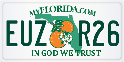 FL license plate EUZR26