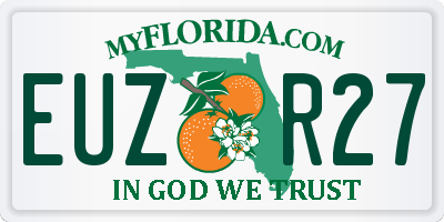 FL license plate EUZR27