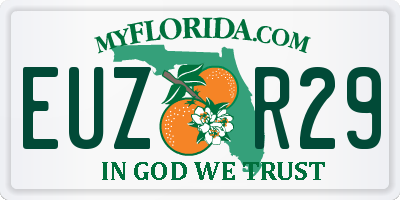 FL license plate EUZR29