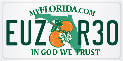 FL license plate EUZR30