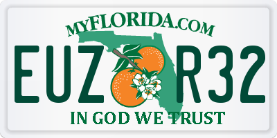 FL license plate EUZR32