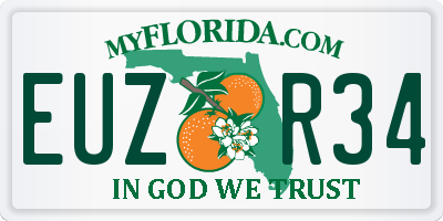 FL license plate EUZR34