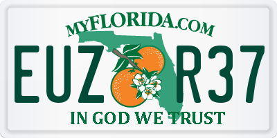 FL license plate EUZR37