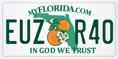 FL license plate EUZR40