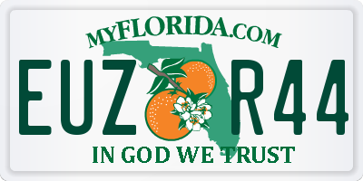 FL license plate EUZR44