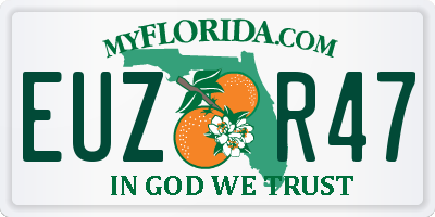 FL license plate EUZR47