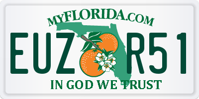 FL license plate EUZR51
