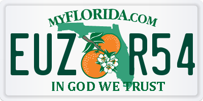 FL license plate EUZR54