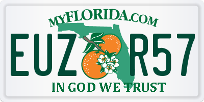 FL license plate EUZR57