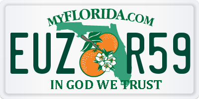 FL license plate EUZR59