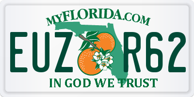 FL license plate EUZR62