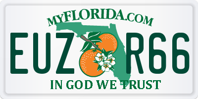 FL license plate EUZR66
