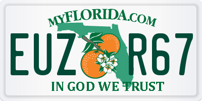 FL license plate EUZR67