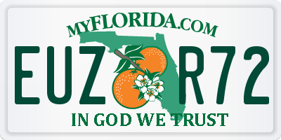FL license plate EUZR72