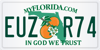 FL license plate EUZR74
