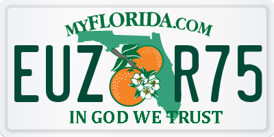FL license plate EUZR75