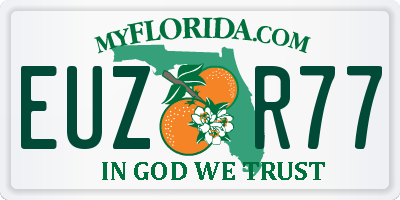 FL license plate EUZR77