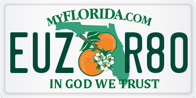 FL license plate EUZR80