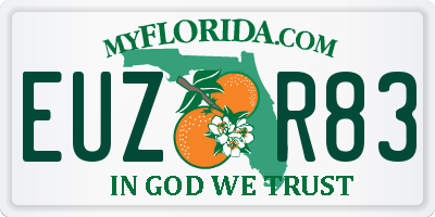 FL license plate EUZR83