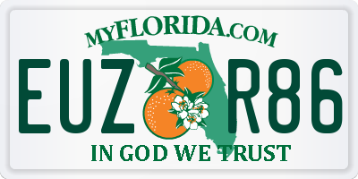 FL license plate EUZR86