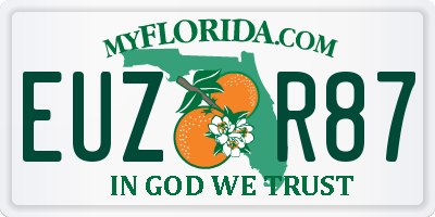 FL license plate EUZR87
