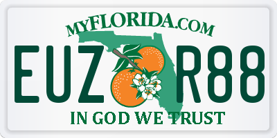 FL license plate EUZR88